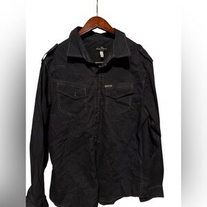 Vintage Marc Ecko Black Lightweight Button Up Shirt Men's Large